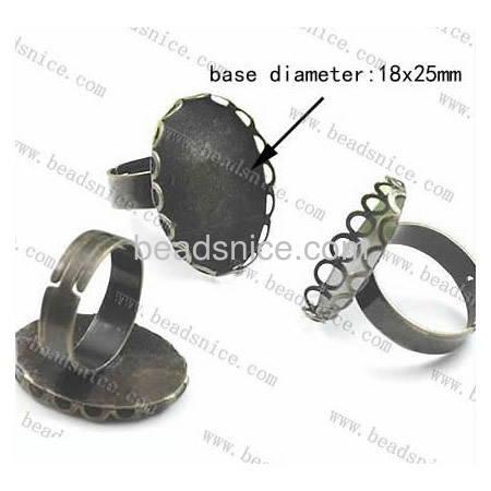 Brass rings findings,base diameter:18x25mm,inside diameter:17mm,nickel free,lead safe,