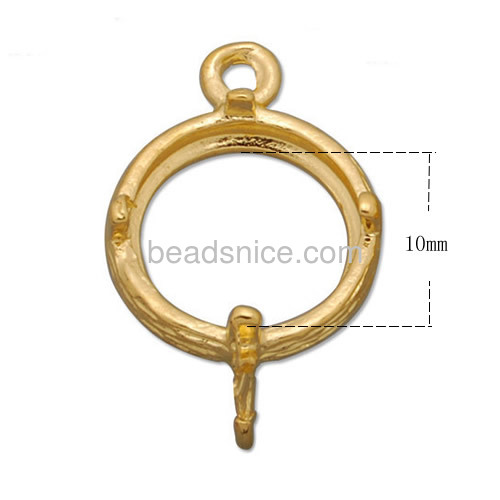 Gemstone photo connectors frame circular hollow cabochon base frame wholesale jewelry accessories brass DIY gift for friends