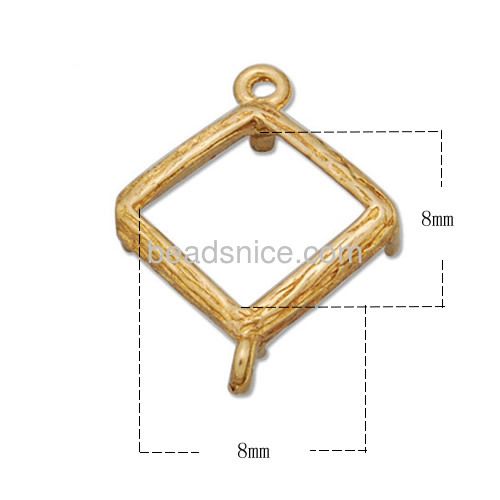 Necklace pendant base gemstone photo pendant settings hollow frame wholesale jewelry accessories brass handmade Korean style