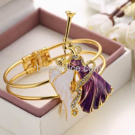 Christmas bell bracelet angel play music bracelets bangle wholesale fashion jewelry accessories brass gift for kids lead-safe ni