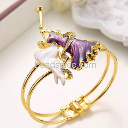Christmas bell bracelet angel play music bracelets bangle wholesale fashion jewelry accessories brass gift for kids lead-safe ni