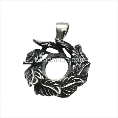 Vintage pendant blanks base oval cabochon pendants tray leaf engraved wholesale pendant jewelry settings Thai silver handmade