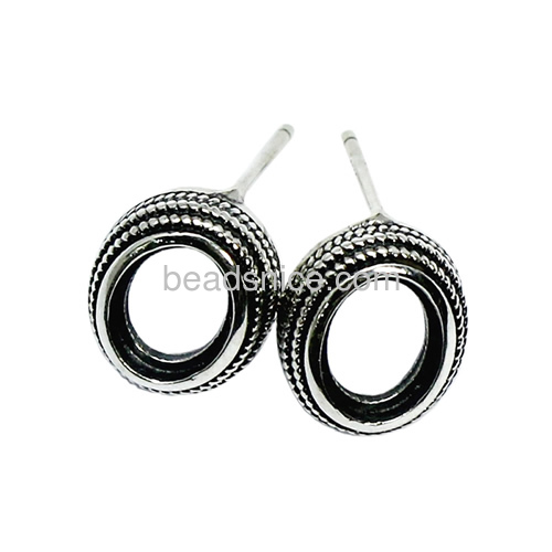 Tahi silver stud earring base daily wear women earrings settings wholesale fashionable jewelry accessories DIY gift for her oval