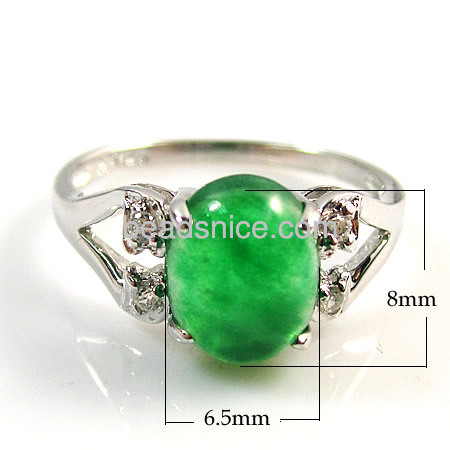 High quality malaysian jade ring in 925 silver of jewelry making