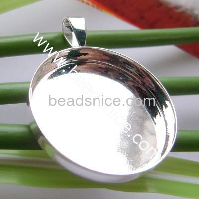 925 Sterling silver  pendant blank with bezel cup