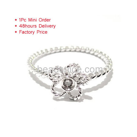 Silver  Bezel One Cubic Zirconia Accent Over The Midi Tip Top of Finger Above The Knuckle Ring fit 2mm round