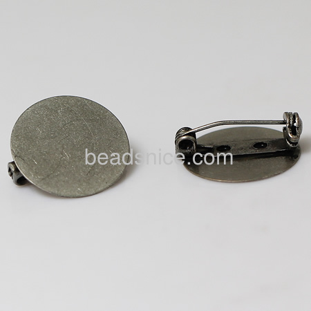 Jewelry brooch findings,brass,base diameter:20mm ,Nickel Free,Lead Free,