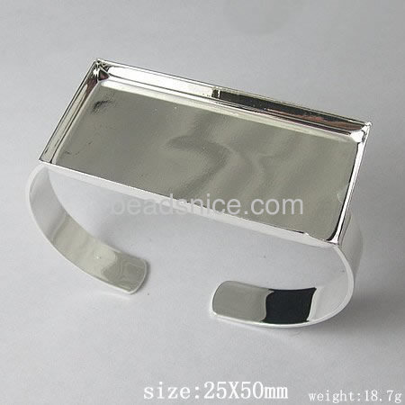 Jewelry Brass Bracelet,Base Diameter:25x50mm,Lead Safe,Nickel Free,