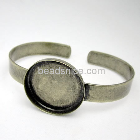 Jewelry Brass Bracelet,Base Diameter:20x20mm,Lead Safe,Nickel Free,