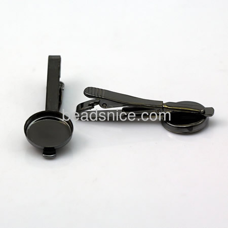 DIY Tie Clip Kit - w/18mm Bezel Setting,Length:54mm,Nickel-Free,Lead-Safe,