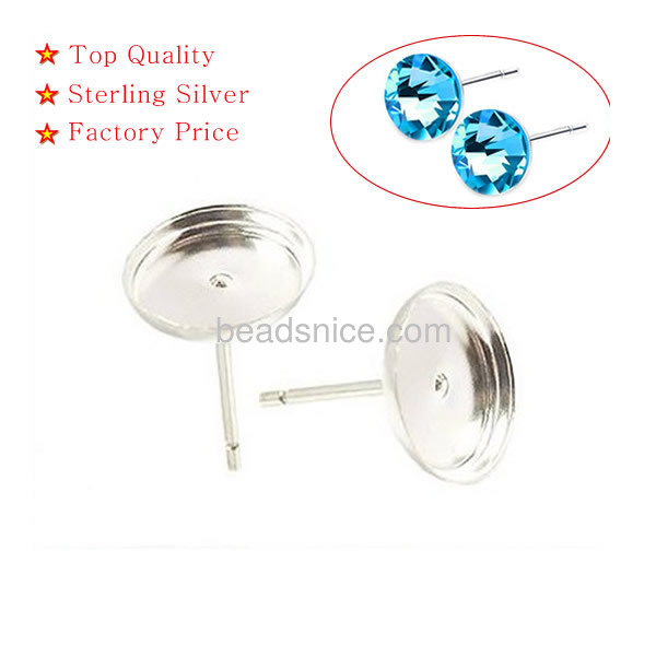 Sterling silver bezel cup earring tray stud earring