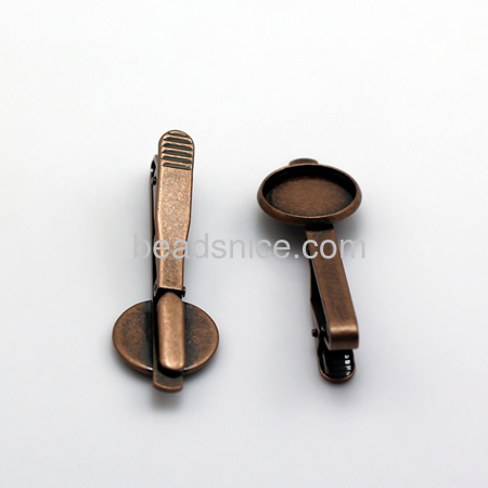 DIY Tie Clip Kit - w/16mm Bezel Setting,Length:54mm,Nickel-Free,Lead-Safe