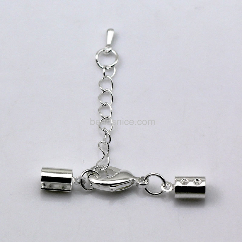 Clasp with crimp cord ends  plated over brass