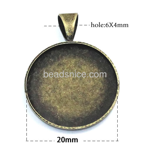 Fashion necklace pendant base round cabochon blanks tray wholesale jewelry findings brass DIY
