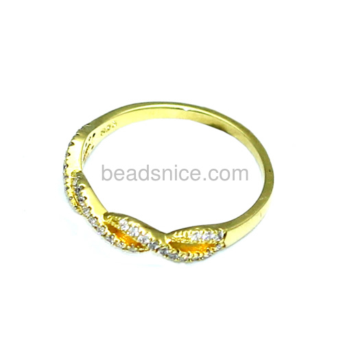 Women rings unique delicate twisted helix ring rhinestone rings wholesale fashion rings jewelry findings brass gift for her