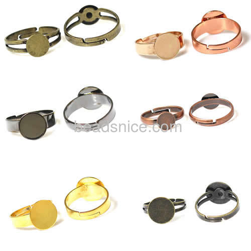 Brass Adjustable Ring Base Blank Glue-on