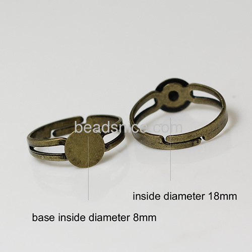 Brass Adjustable Ring Base Blank Glue-on