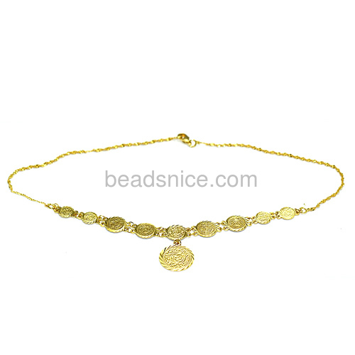 Gold plated coin necklace  disk round charm everyday layering necklace simple jewelry