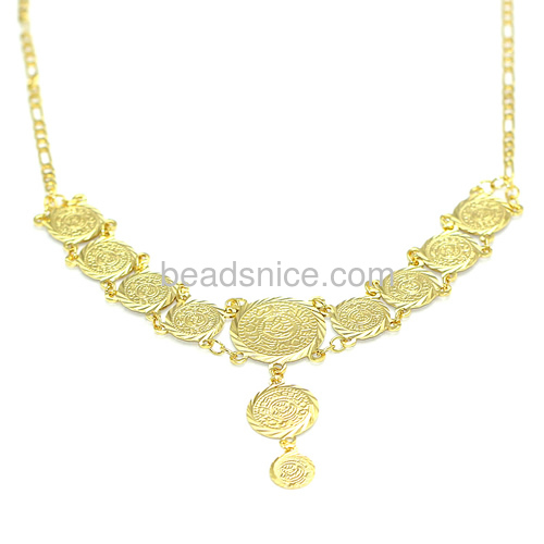 Statement necklace coin pendant necklace wholesale necklace jewelry findings gifts brass nickel-free lead-safe