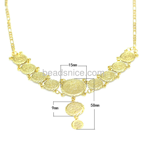 Statement necklace coin pendant necklace wholesale necklace jewelry findings gifts brass nickel-free lead-safe