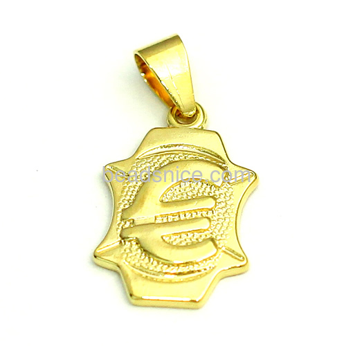 Fashion jewelry 2015 new design golden pendant symbol wholesale jewelry accessory DIY vintage gifts brass