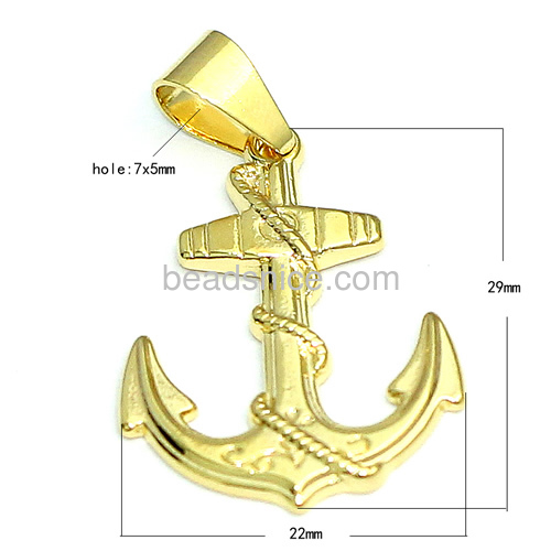 Anchor pendant symbol pendants charms gold plated wholesale fashionable jewelry accessory brass more style for your choice