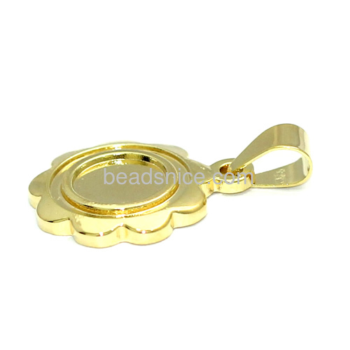 Fashionable jewelry sun flower pendants meta pendant blanks settings wholesale fashion jewelry set brass DIY gifts