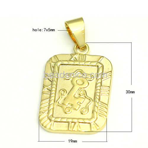 Key pendant meaningful pendant necklace DIY wholesale fashion jewelry brass best souvenir gift for friends rectangular shape