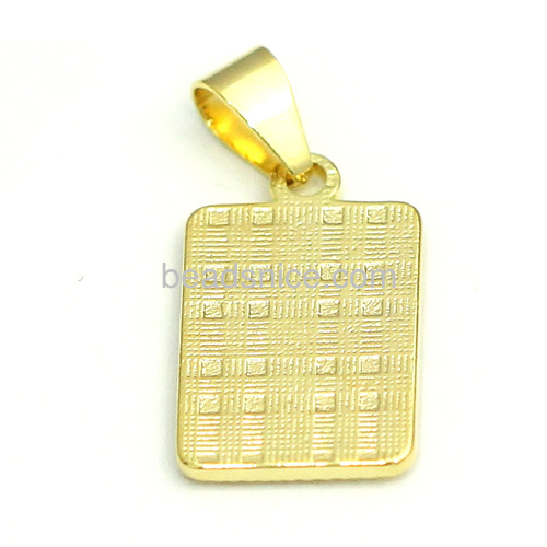 Cross pendant mens golden cross pendants wholesale jewelry making supplies brass rectangular shape real 24K gold plated