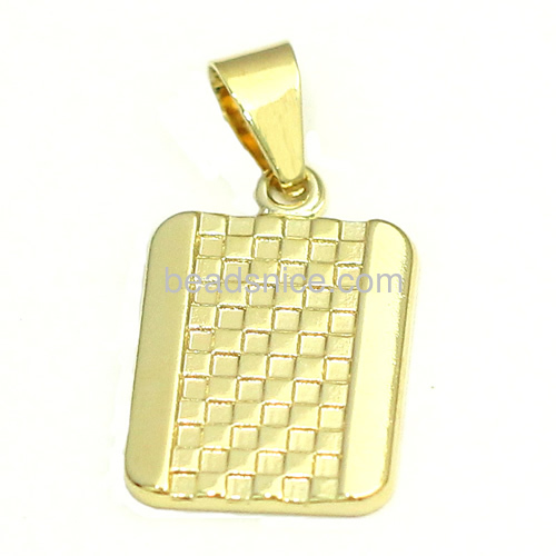 Personalized pendants charming necklace pendant simple style wholesale jewelry finding brass rectangular nickel-free lead-safe
