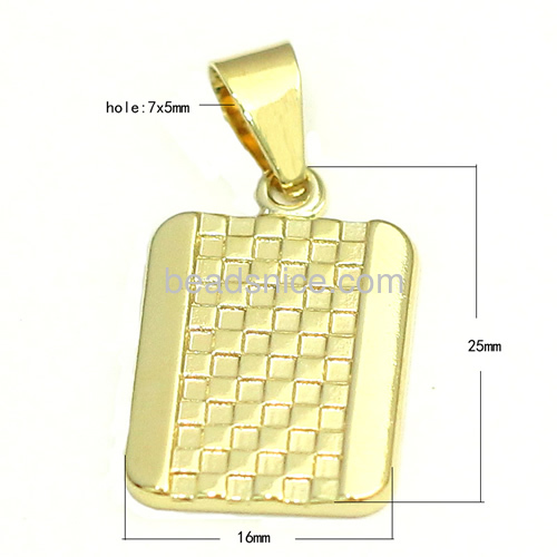 Personalized pendants charming necklace pendant simple style wholesale jewelry finding brass rectangular nickel-free lead-safe