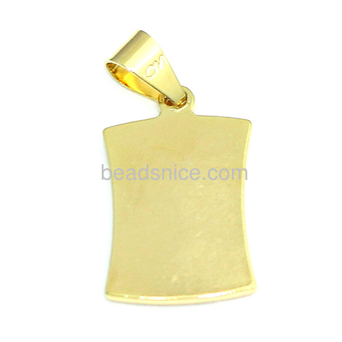 Pendants charms simple pendant design pendant gold plated wholesale jewelry making supplies brass rectangular shape