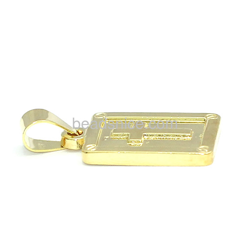 Personalized gold plated cross necklace pendants wholesale cross pendant bulk sale brass square