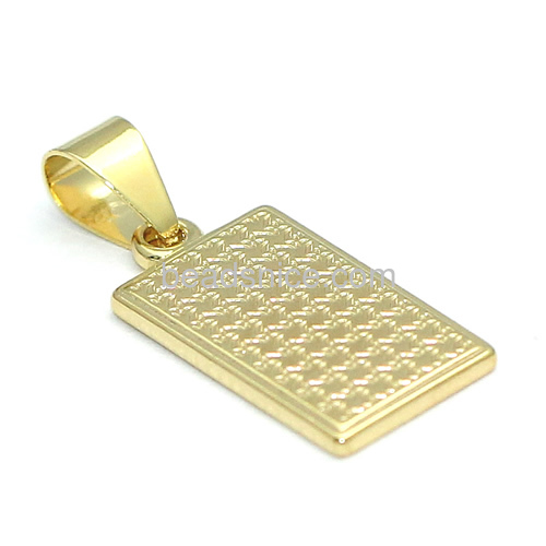 Pendants best friend new design gold pendant base brass square real 24K gold plated lead-safe nickel-free