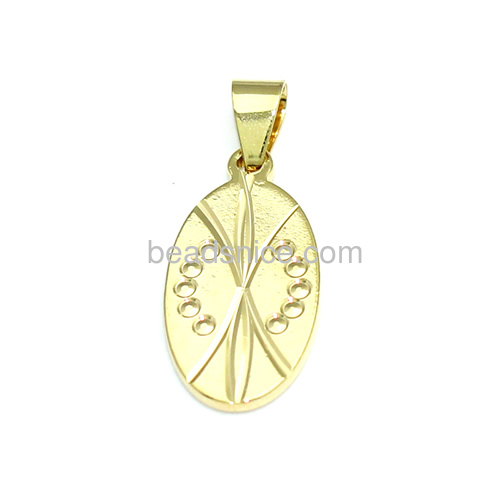 Oval pendant charm pendants for men wholesale jewelry making supplies brass nickel-free lead-safe