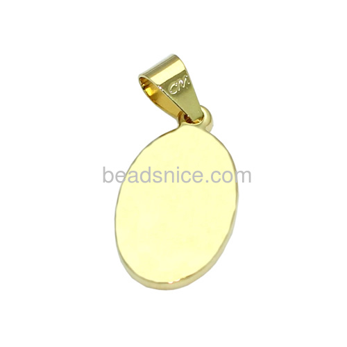 Oval pendant charm pendants for men wholesale jewelry making supplies brass nickel-free lead-safe