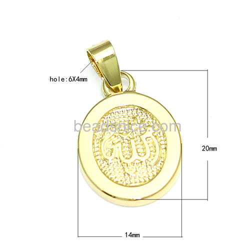 Muslim gold pendant gold allah pendants charm religious pendant wholesale jewelry findings brass gift for friends