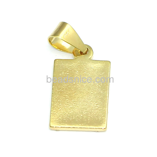 Initial pendant unqiue pendant design for boys wholesale jewelry findings brass rectangular shape handmade lead-safe nickel-free