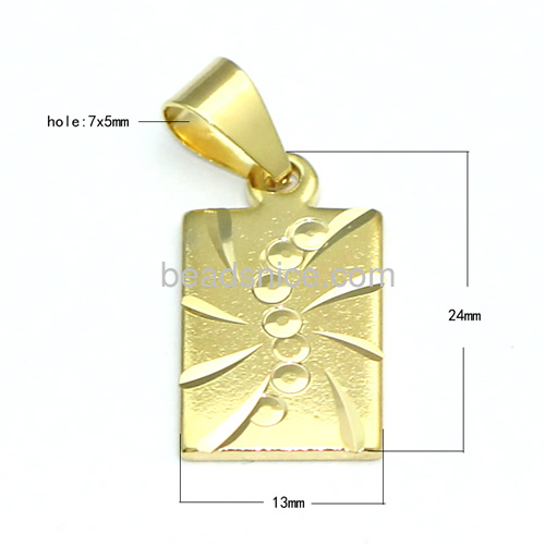 Initial pendant unqiue pendant design for boys wholesale jewelry findings brass rectangular shape handmade lead-safe nickel-free