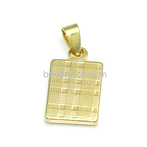 Simple pendant design metal pendants wholesale jewelry findings brass gift for her rectangular shape nickel-free lead-safe