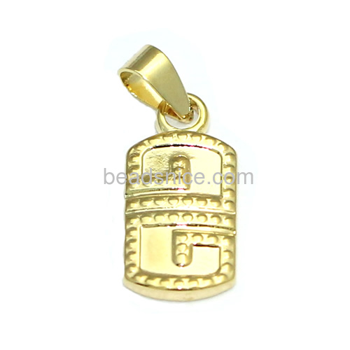 Necklace pendant for girlfriend pendants charms wholesale jewelry making supplies brass rectangular nickel-free lead-safe