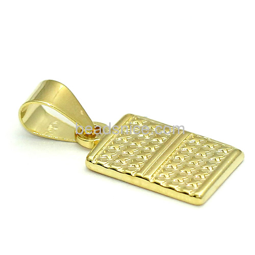 Simple necklace pendant personalized custom pendants wholesale jewelry findings rectangular shape nickel-free lead-safe