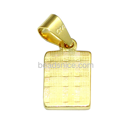 Simple necklace pendant personalized custom pendants wholesale jewelry findings rectangular shape nickel-free lead-safe