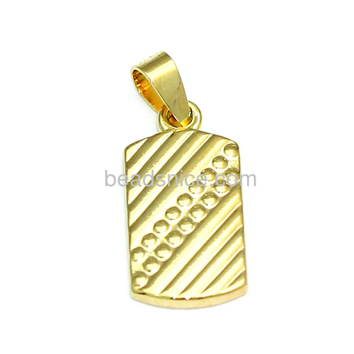 Pendant jewelry gold plated pendants for friends twill style wholesale making supplier brass rectangular nickel-free lead-safe