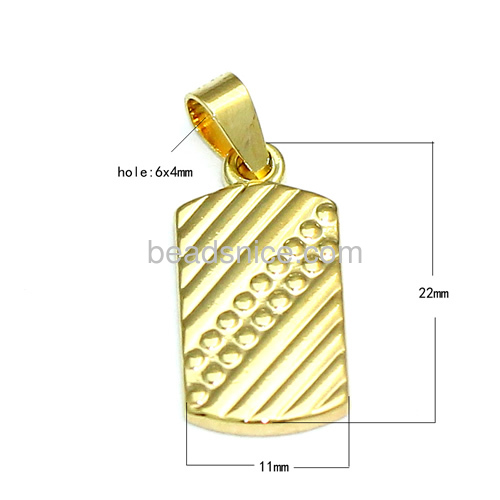 Pendant jewelry gold plated pendants for friends twill style wholesale making supplier brass rectangular nickel-free lead-safe