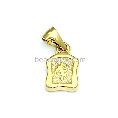 Men pendant beautiful golden pendants necklace style wholesale fashion jewelry findings brass square best gifts