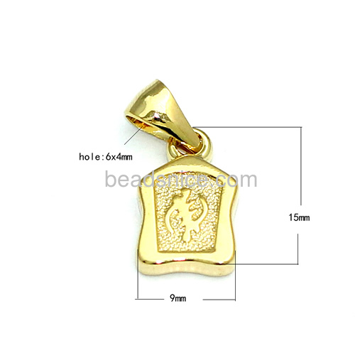 Men pendant beautiful golden pendants necklace style wholesale fashion jewelry findings brass square best gifts
