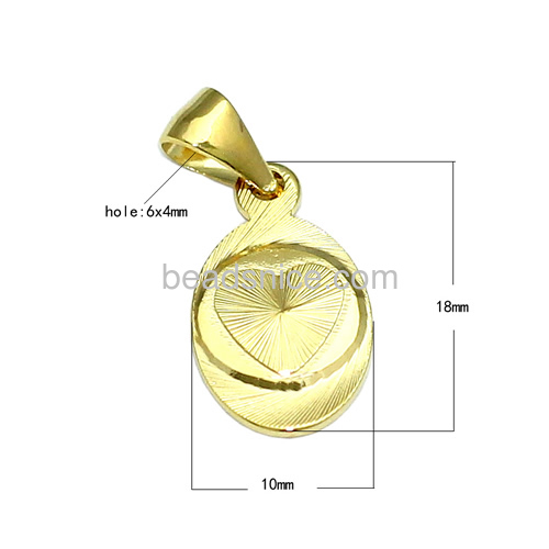 Heart pendant flat heart charm pendants handmade wholesale jewelry findings brass oval real nickel-free lead-safe