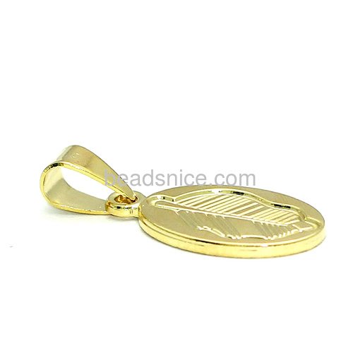 Tree of life pendants golden maple leaf pendant wholesale jewelry findings brass oval real 24k gold plated nickel-free lead-safe