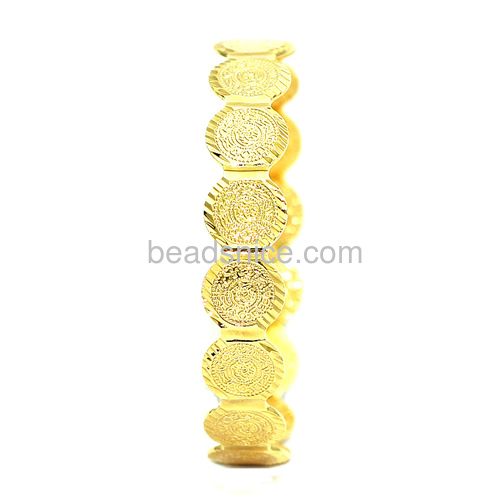 Bracelet jewelry coin bracelets bangles fashionable jewelry finding 24k real gold plating brass